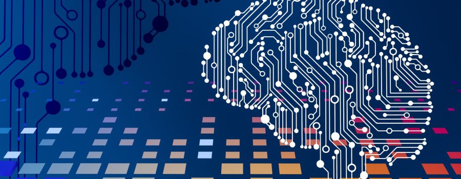 a computer circuit board with a brain on it