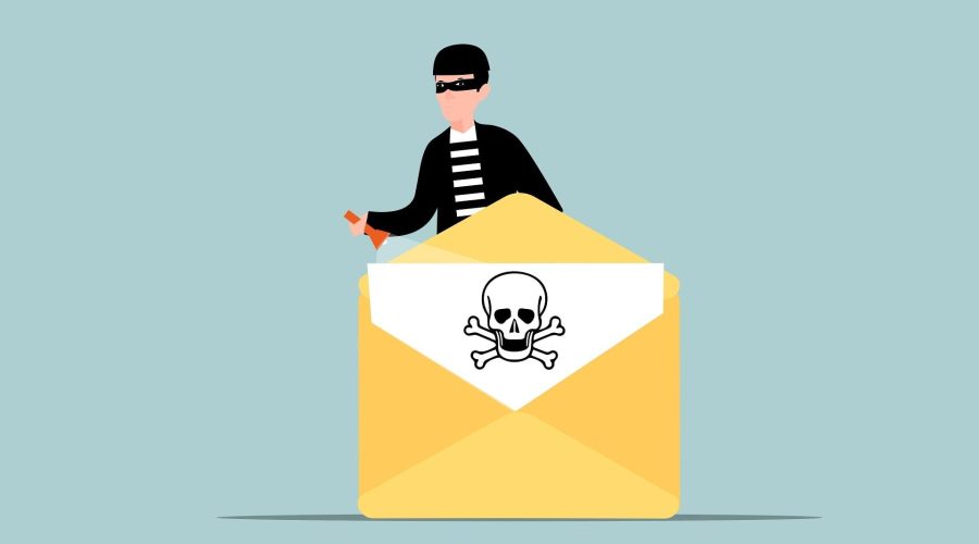 Free mail phishing scam vector